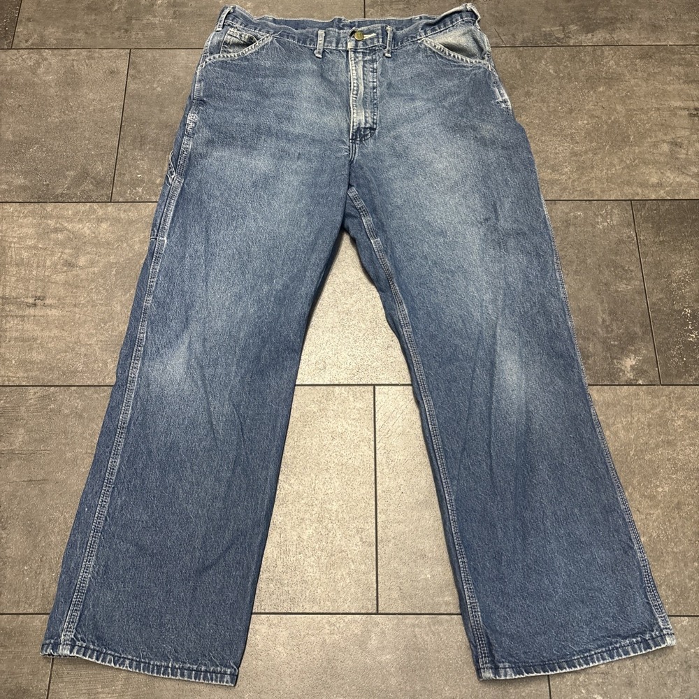VTG  Big Smiths Carpenter Jeans Mens 38x30 Workwear Broken In Stretch Distressed